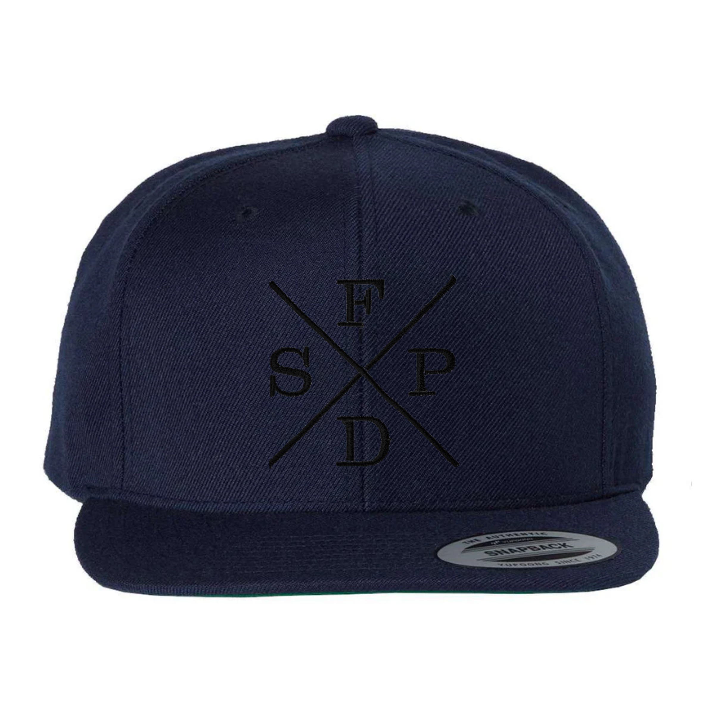 Black X SFPD Green Under Bill Snap Back