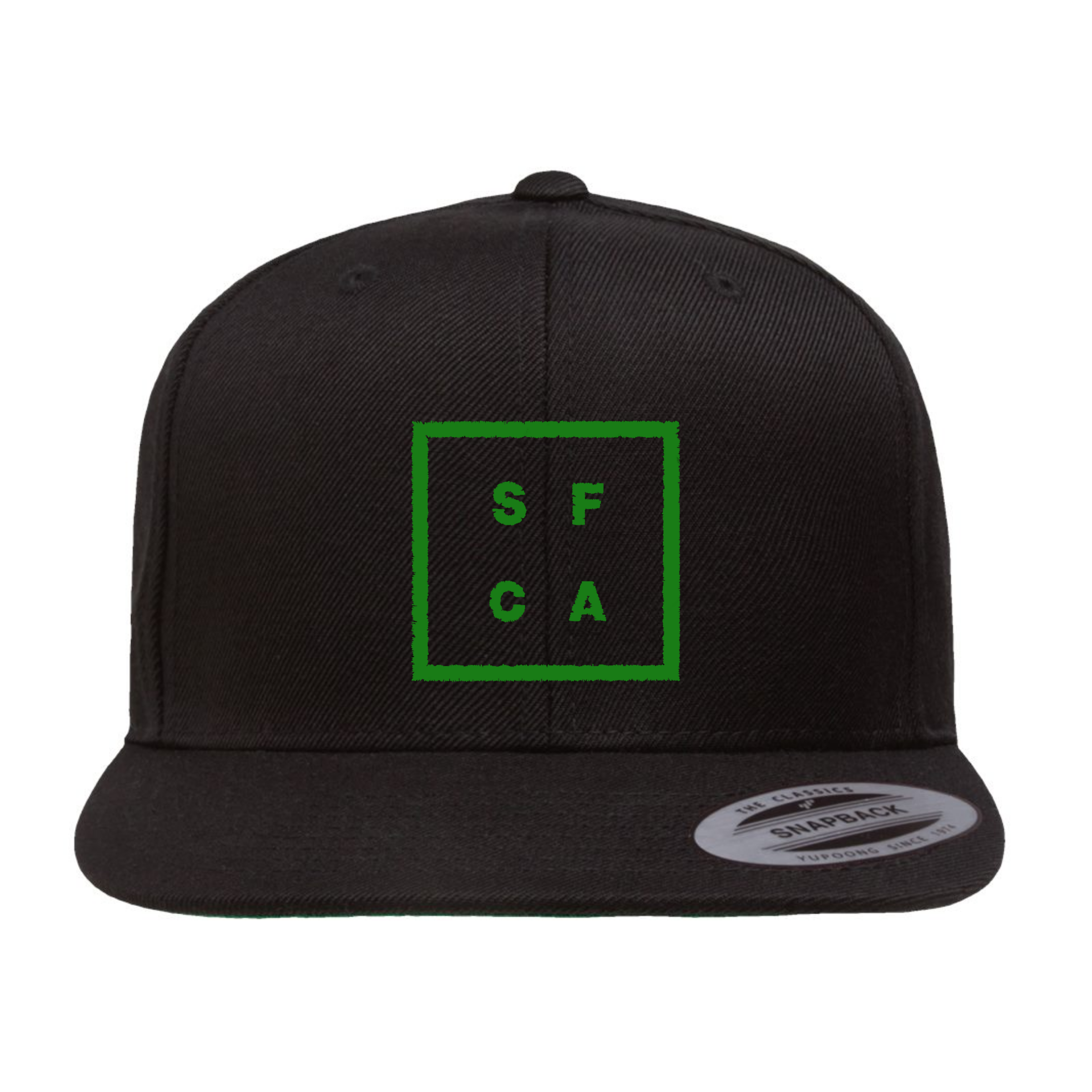 Black SF CA Green Under Bill Snap Back