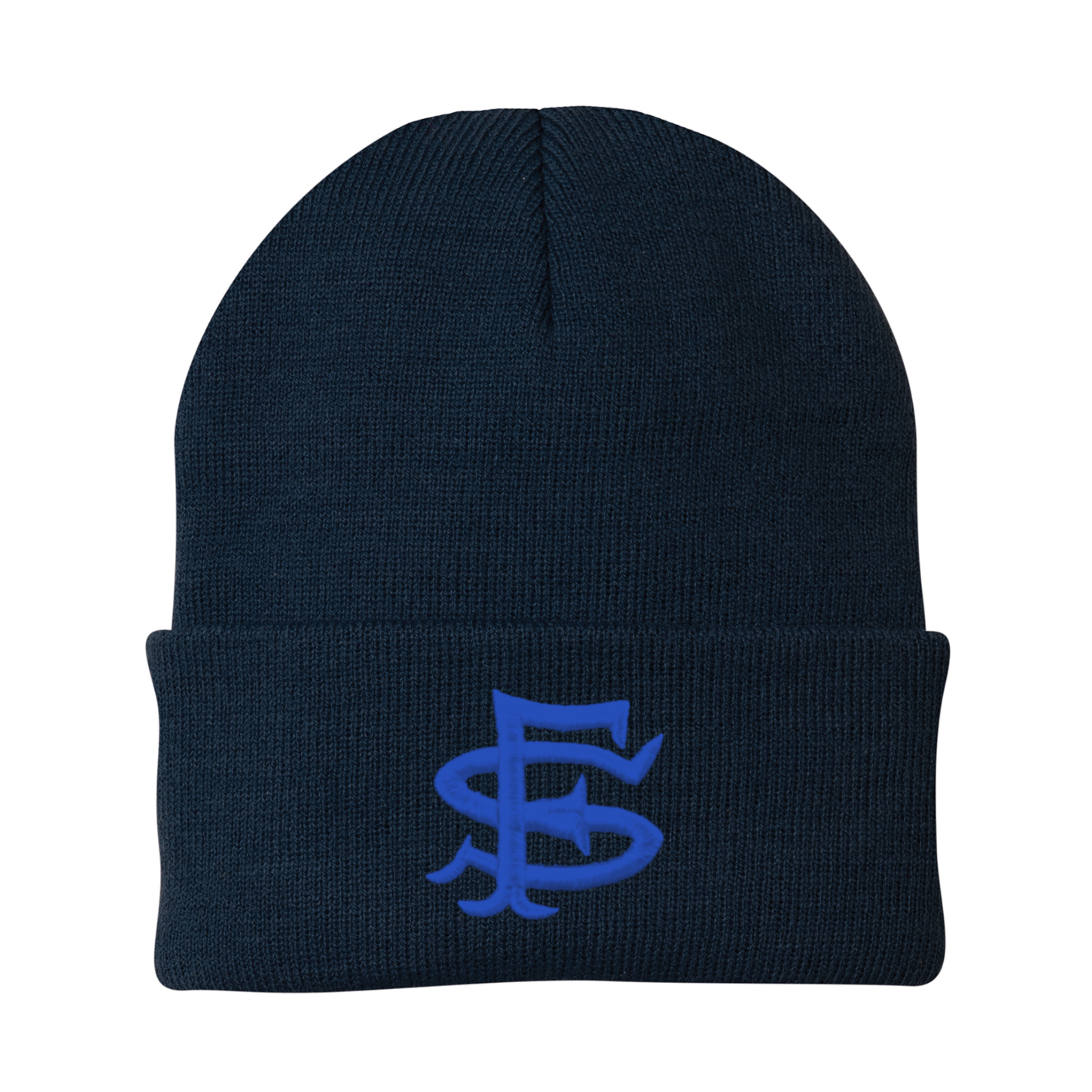 Navy SF Seal Knit Beanie