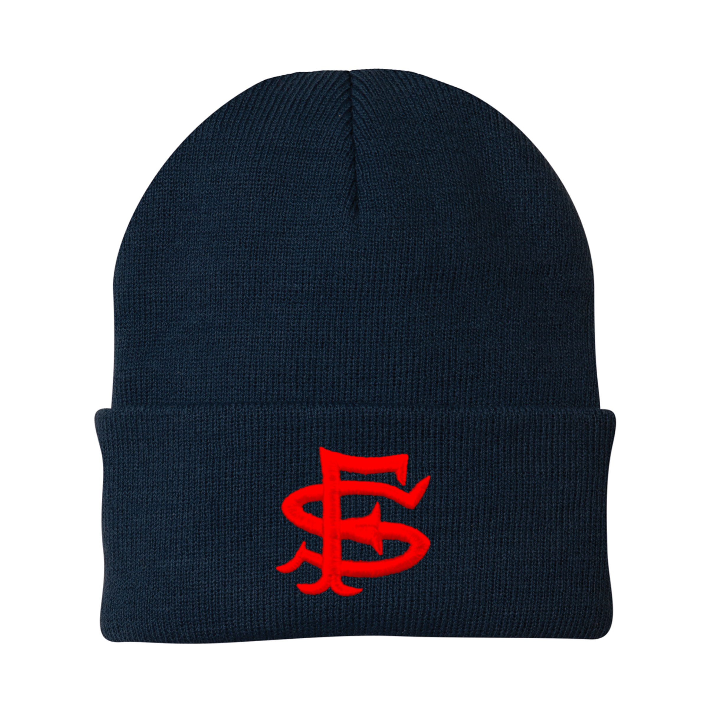 Navy SF Seal Knit Beanie