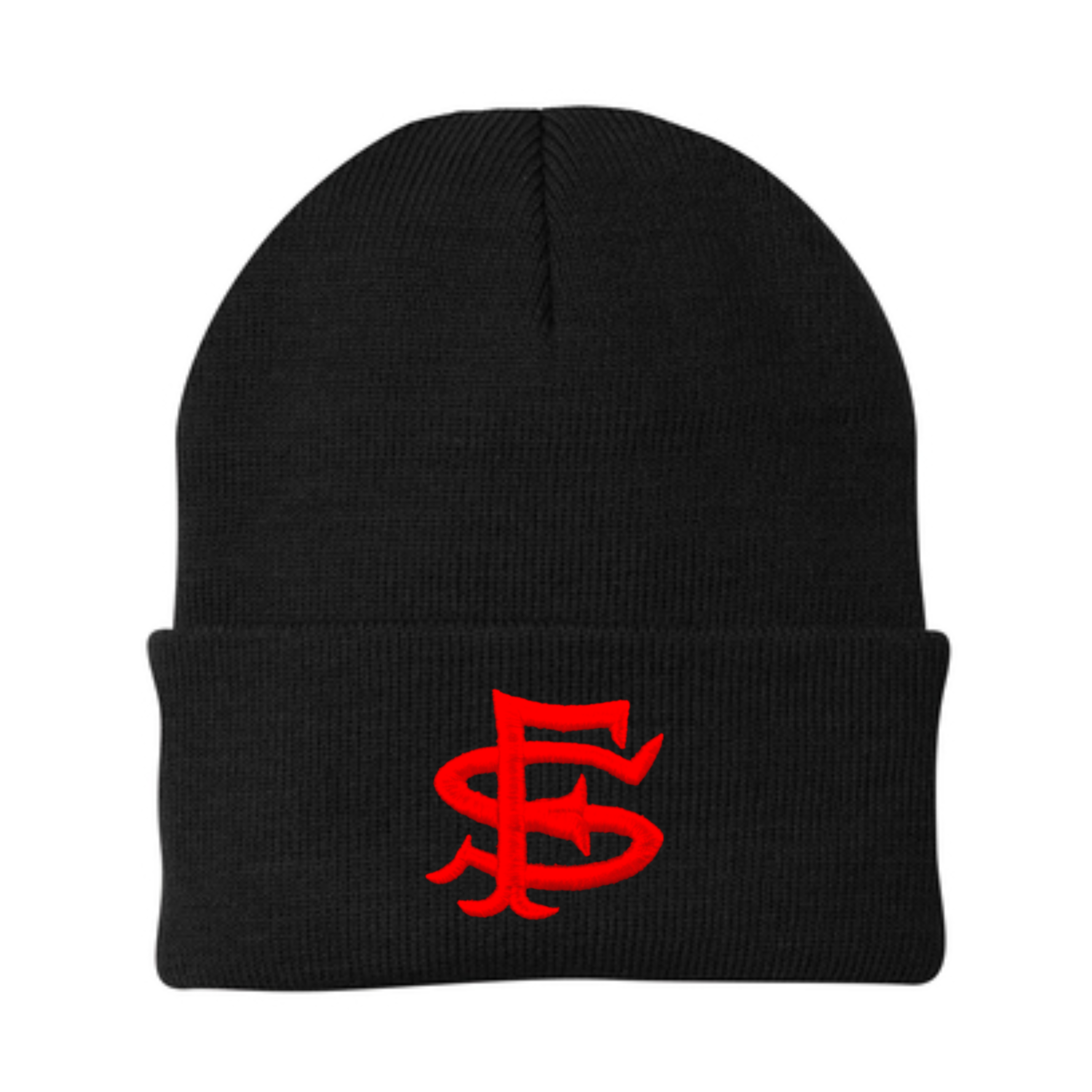 Black SF Seal Knit Beanie