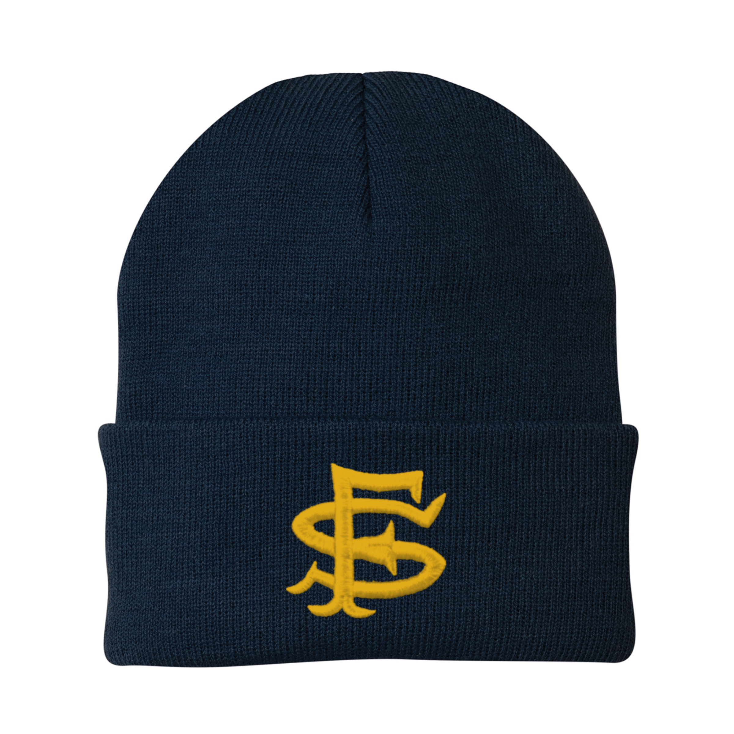 Navy SF Seal Knit Beanie
