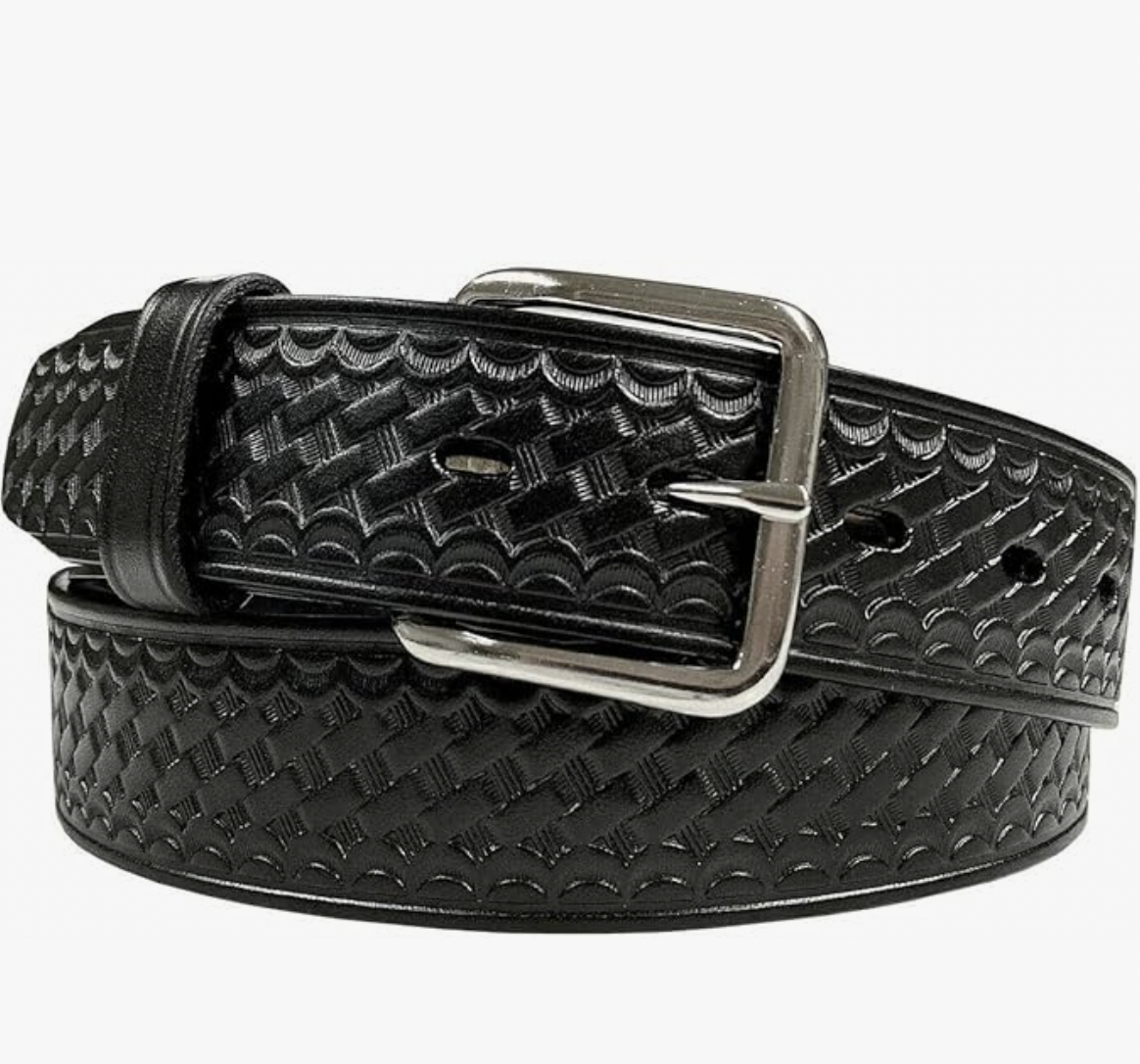 Weave Black Leather Belt SON