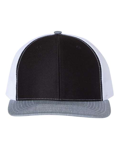 Snapback Trucker Cap - Black/ White/ Heather Grey