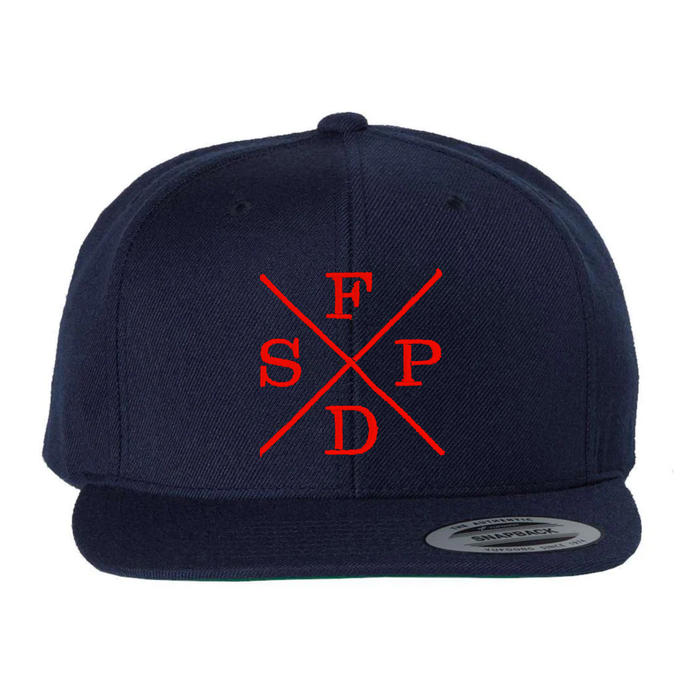 Black X SFPD Green Under Bill Snap Back
