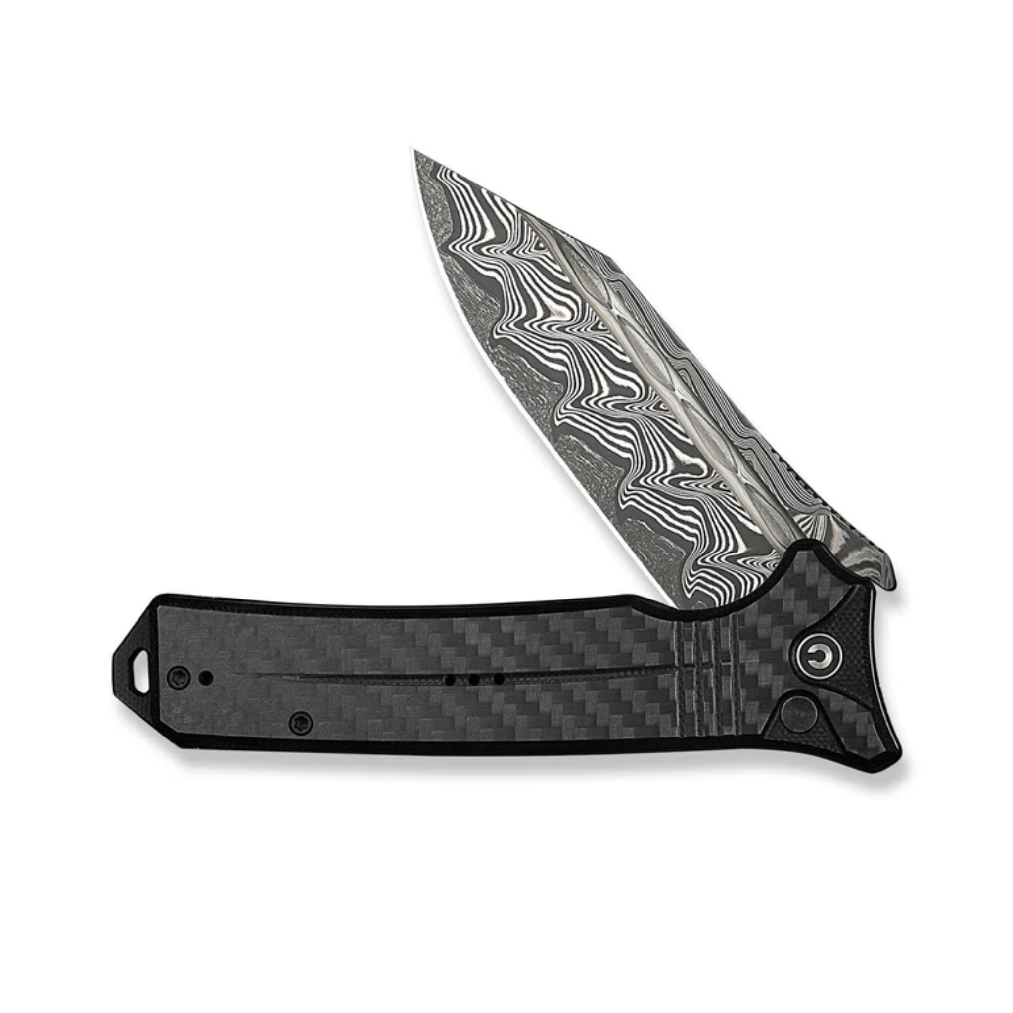 CIVIVI Neurohaptic Flipper & Button Lock Knife Carbon Fiber Overlay On Black G10 Handle
