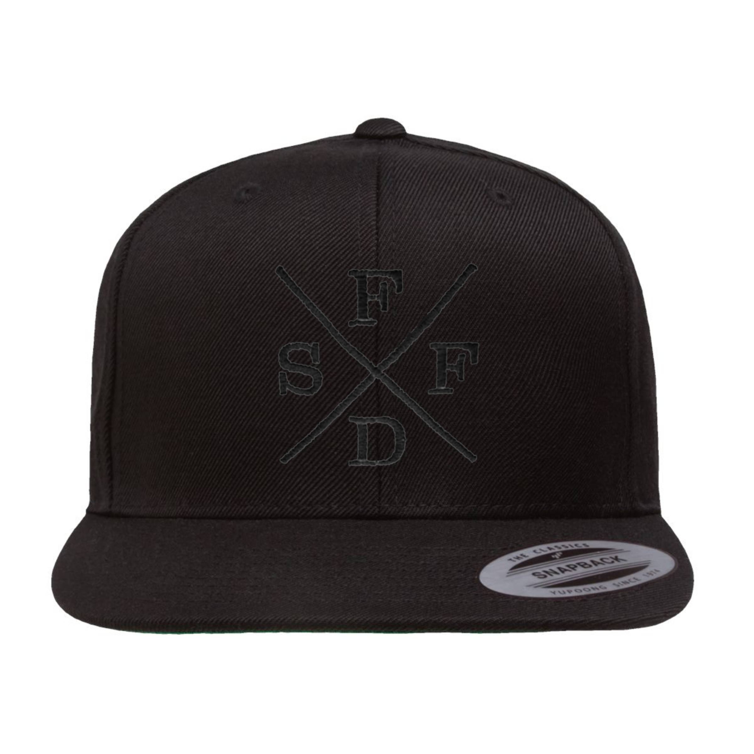 Black X SFFD Green Under Bill Snap Back